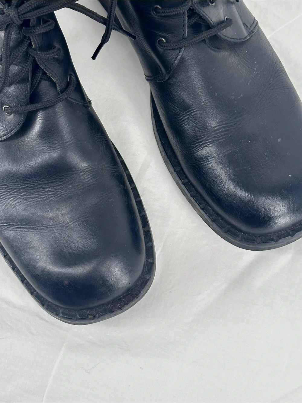 Vintage Guess Men's 12 Black Leather Lace-Up Chukka Boots Utility Streetwear